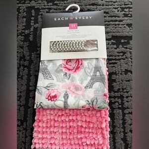 Nwt Paris Eiffel Tower Shower Curtain Bath Set